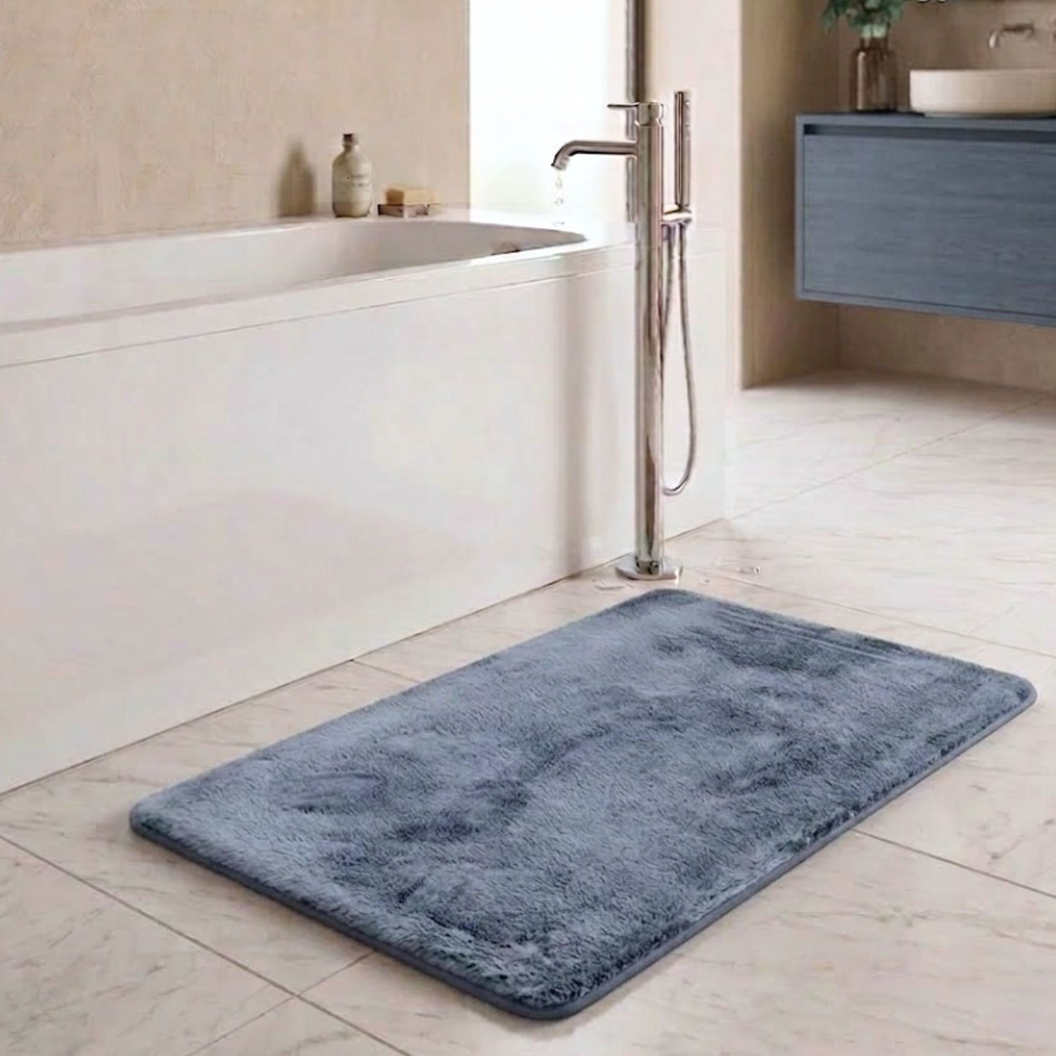 Cashmere Rabbit Fur Anti Skid Fur Bathmat - Pano