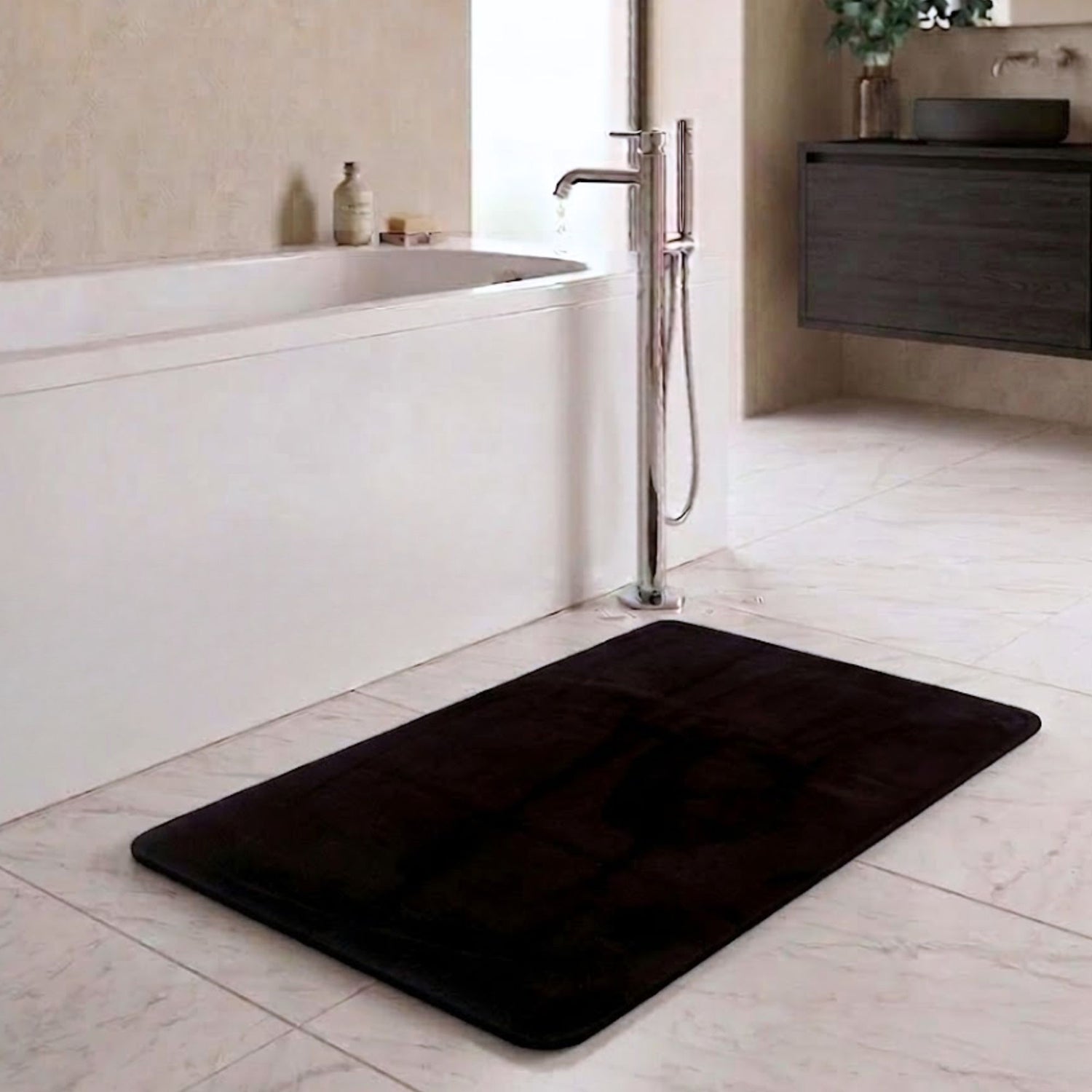 Cashmere Rabbit Fur Anti Skid Fur Bathmat - Pano