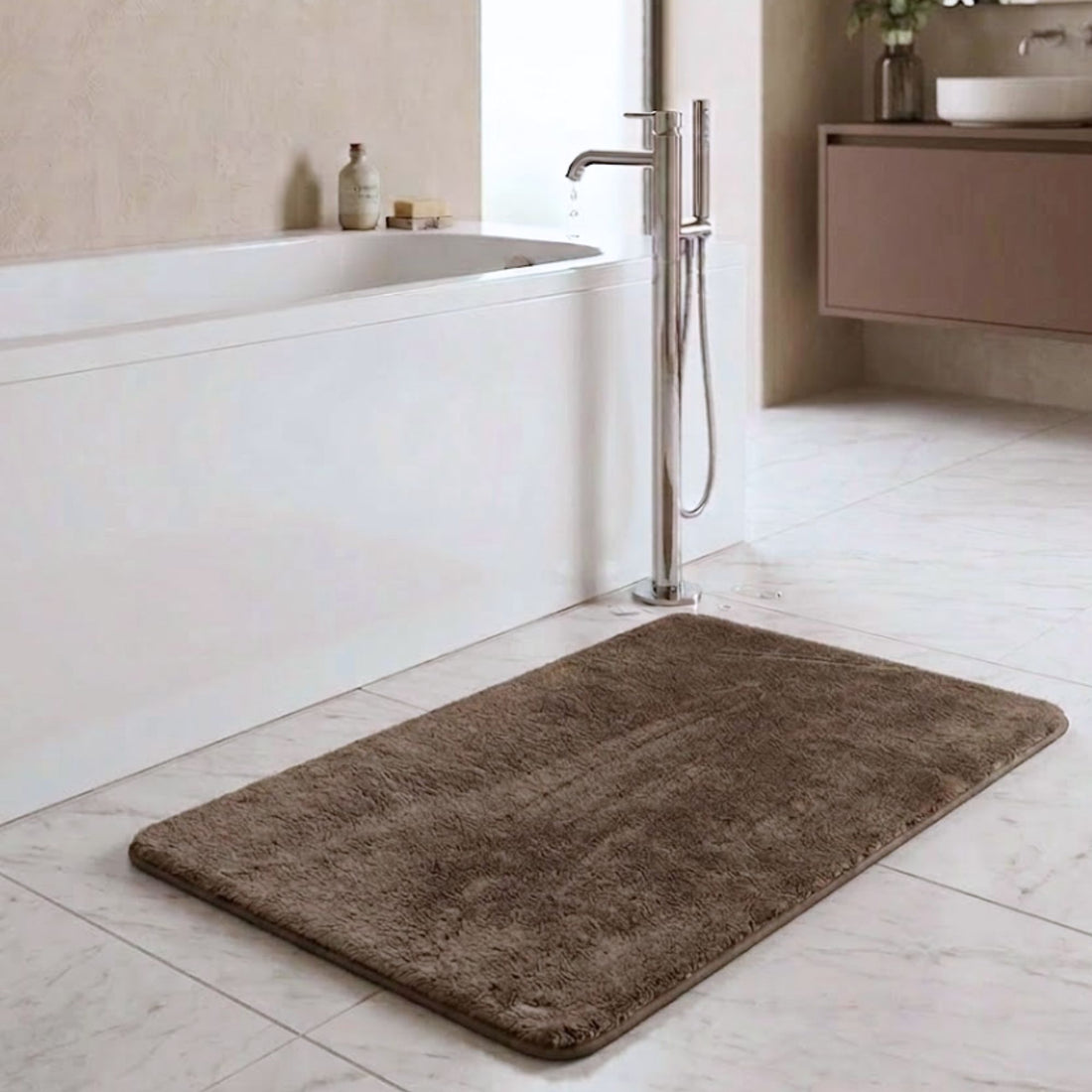 Cashmere Rabbit Fur Anti Skid Fur Bathmat - Pano