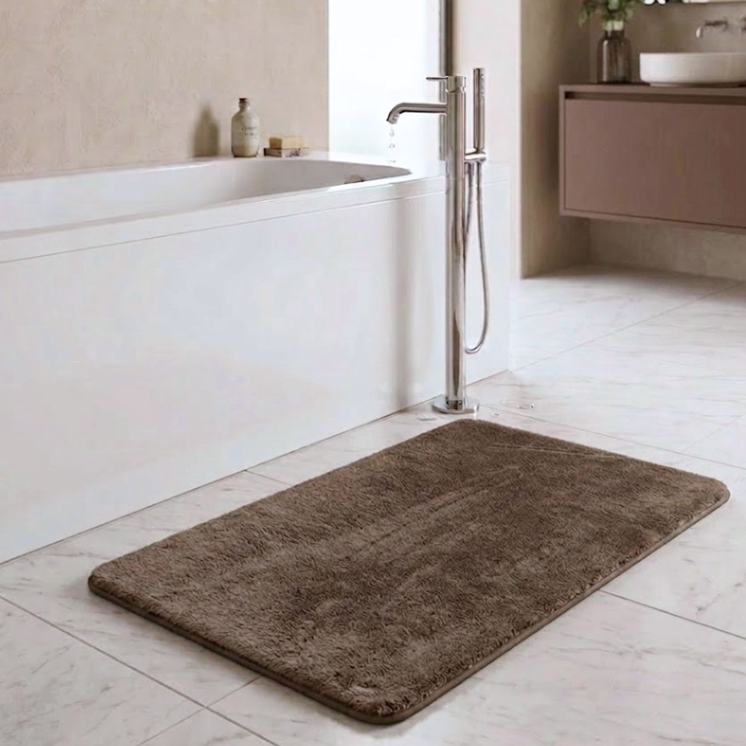Cashmere Rabbit Fur Anti Skid Fur Bathmat - Pano