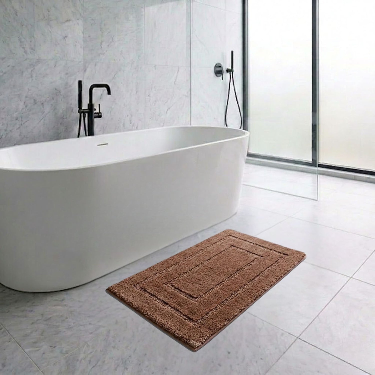 Triple Frame Anti Skid Super Soft Bathmat -Pano