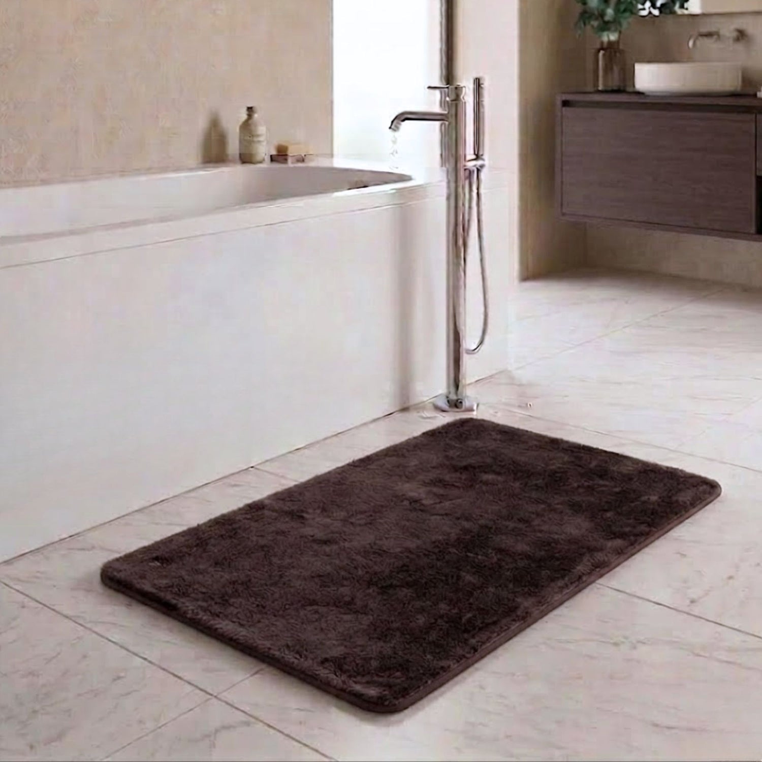 Cashmere Rabbit Fur Anti Skid Fur Bathmat - Pano