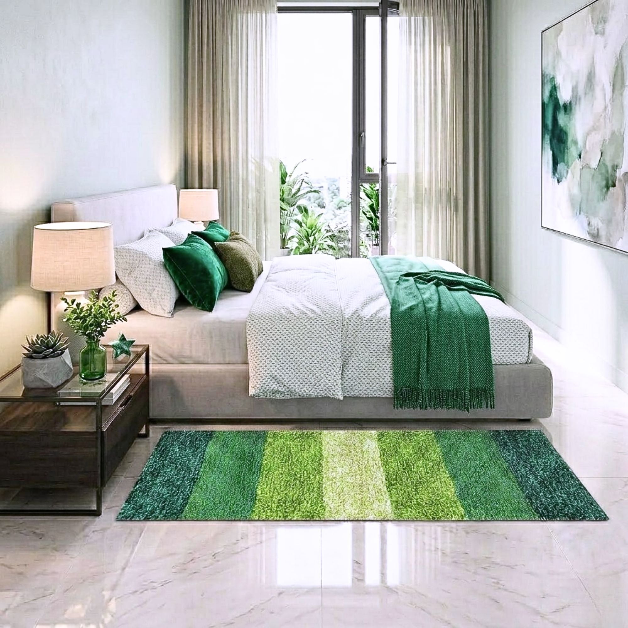 Textured Anti Skid Bathroom Washable Runner -Pano