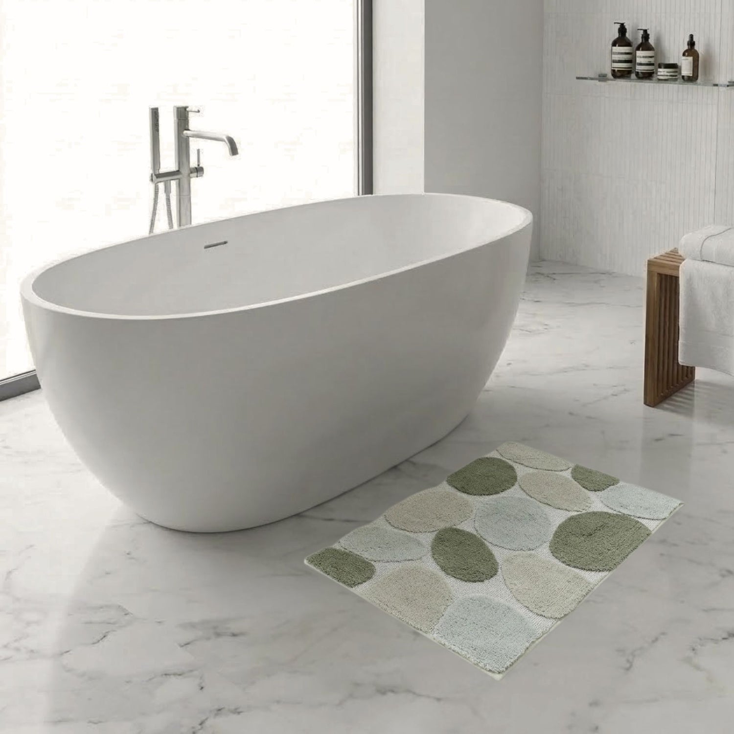Stone Microfiber Anti Skid Bathmat - Pano