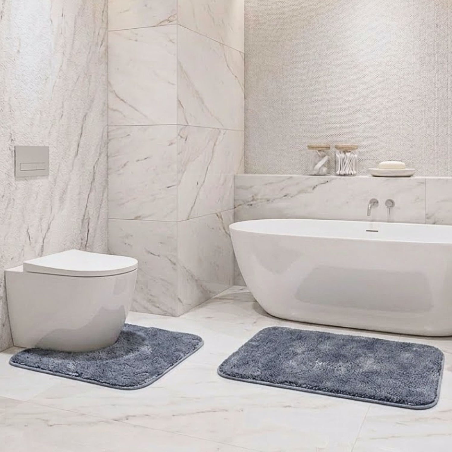 Sophia Anti Skid 2 Pcs Contour Bath Rug - Pano
