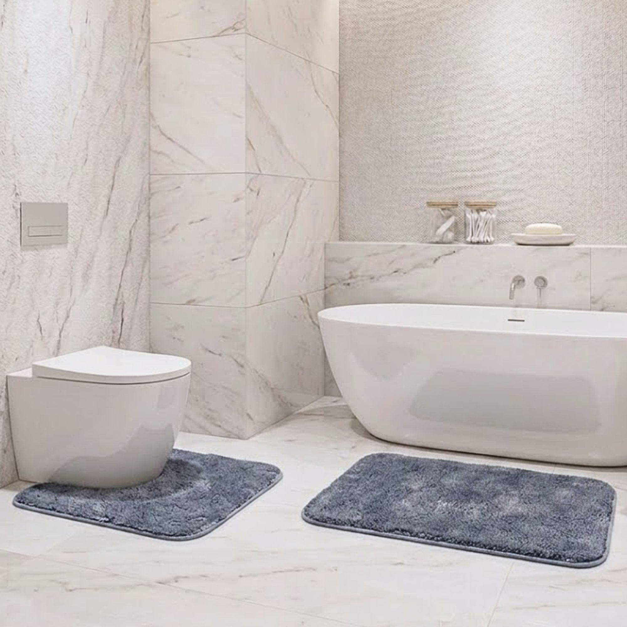 Sophia Anti Skid 2 Pcs Contour Bath Rug - Pano