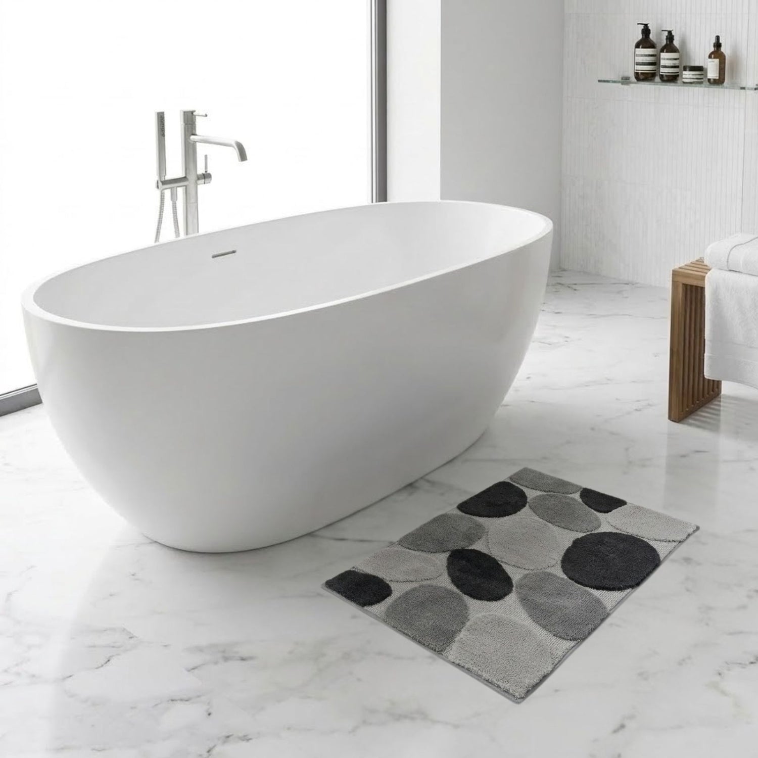 Stone Microfiber Anti Skid Bathmat - Pano