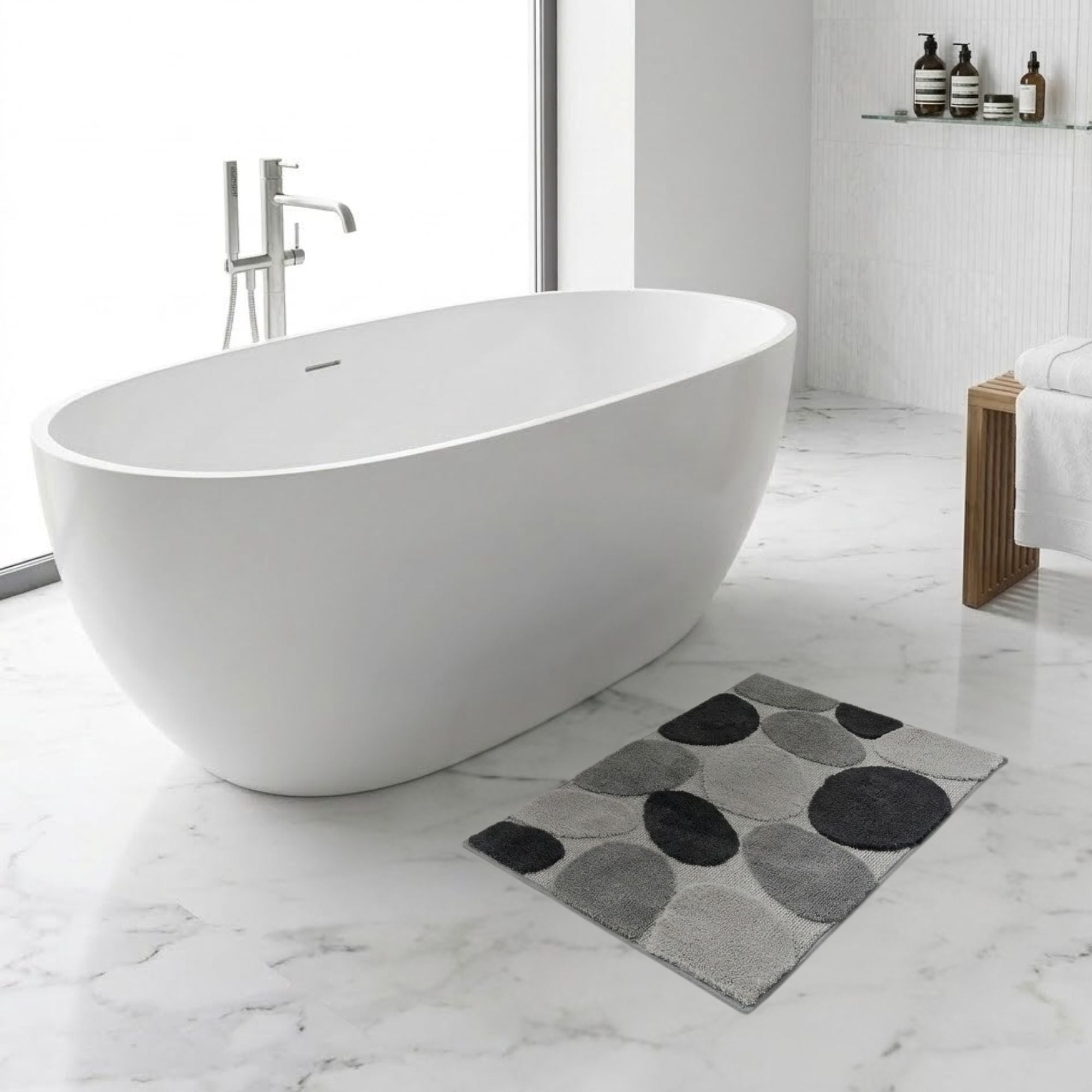 Stone Microfiber Anti Skid Bathmat - Pano