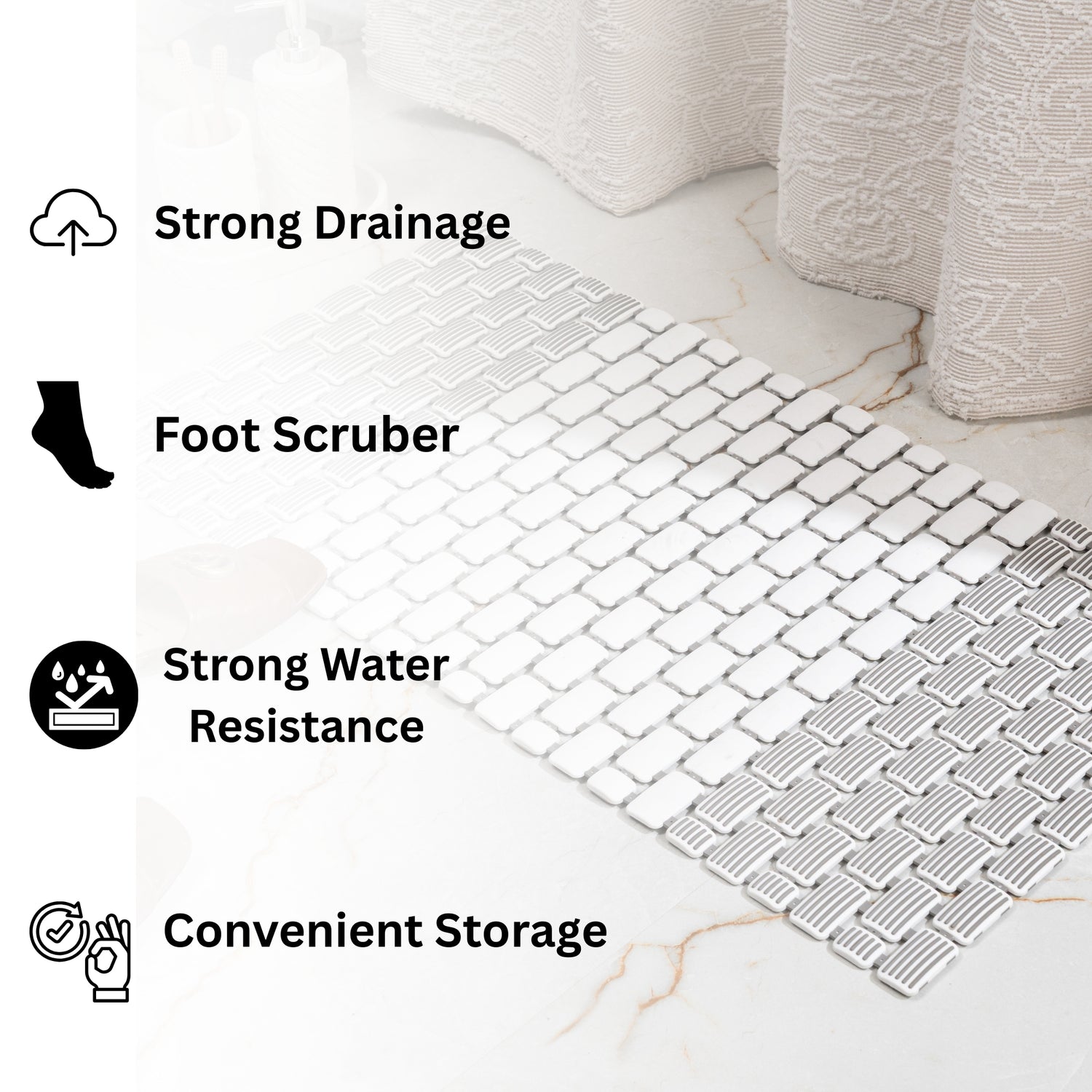 Drizzle Anti Slip Shower Mat - Pano