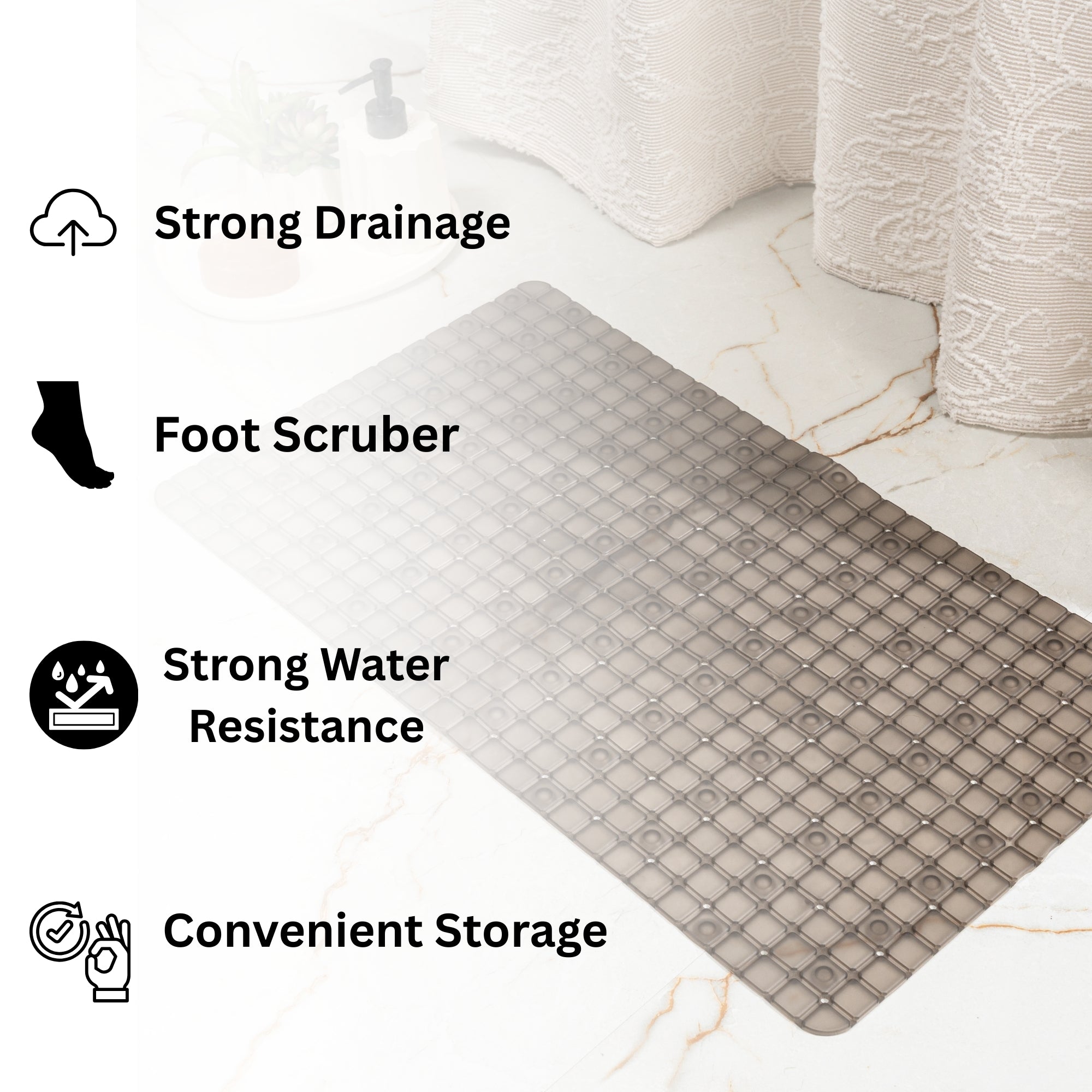 Aqua Anti Slip Shower Mat- Pano
