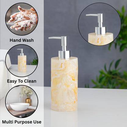 Exclusive Polyresin Soap Dispenser for Handwash for Bathroom Honey Marble - Pano