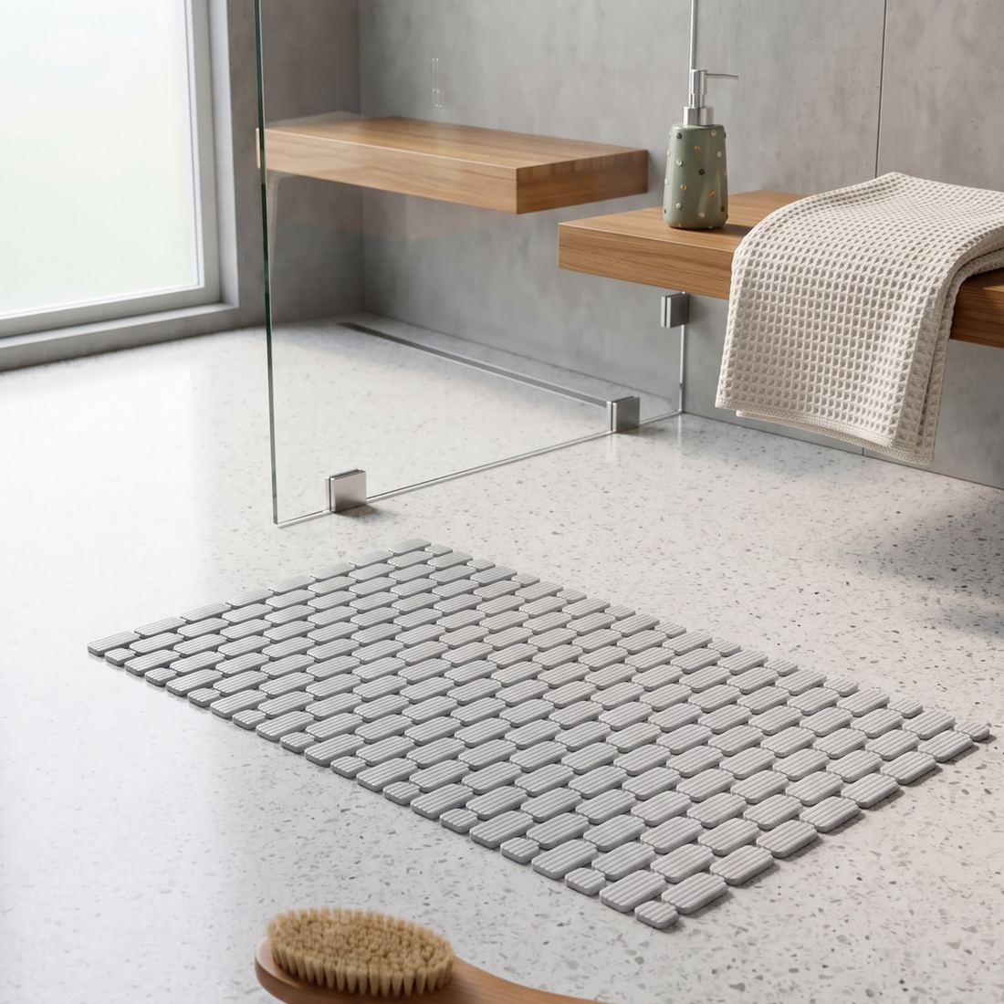 Mizu Anti Slip Shower Mat - Dark Grey