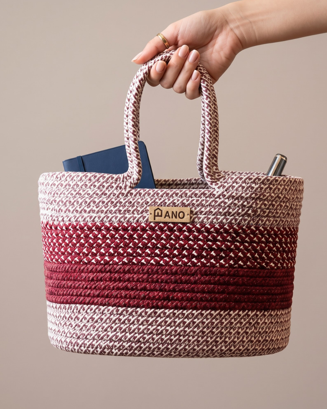 Floris Hand Basket - Burgundy