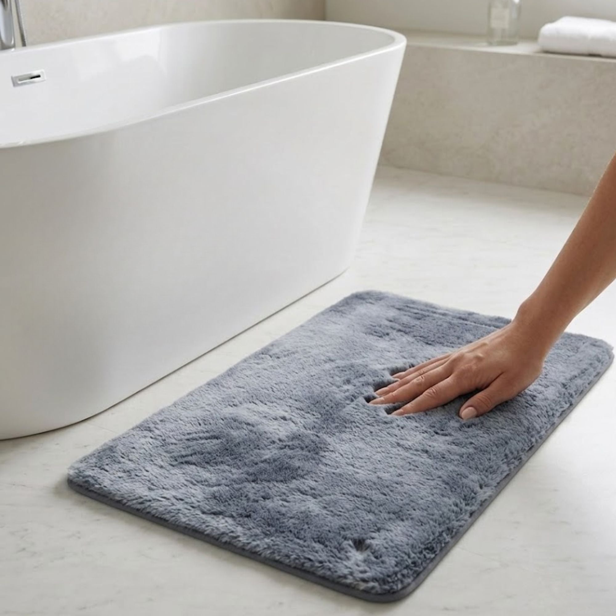 Cashmere Rabbit Fur Anti Skid Fur Bathmat - Pano