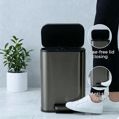 Binova Stainless Steel Soft Close Peddle Dustbins - Pano