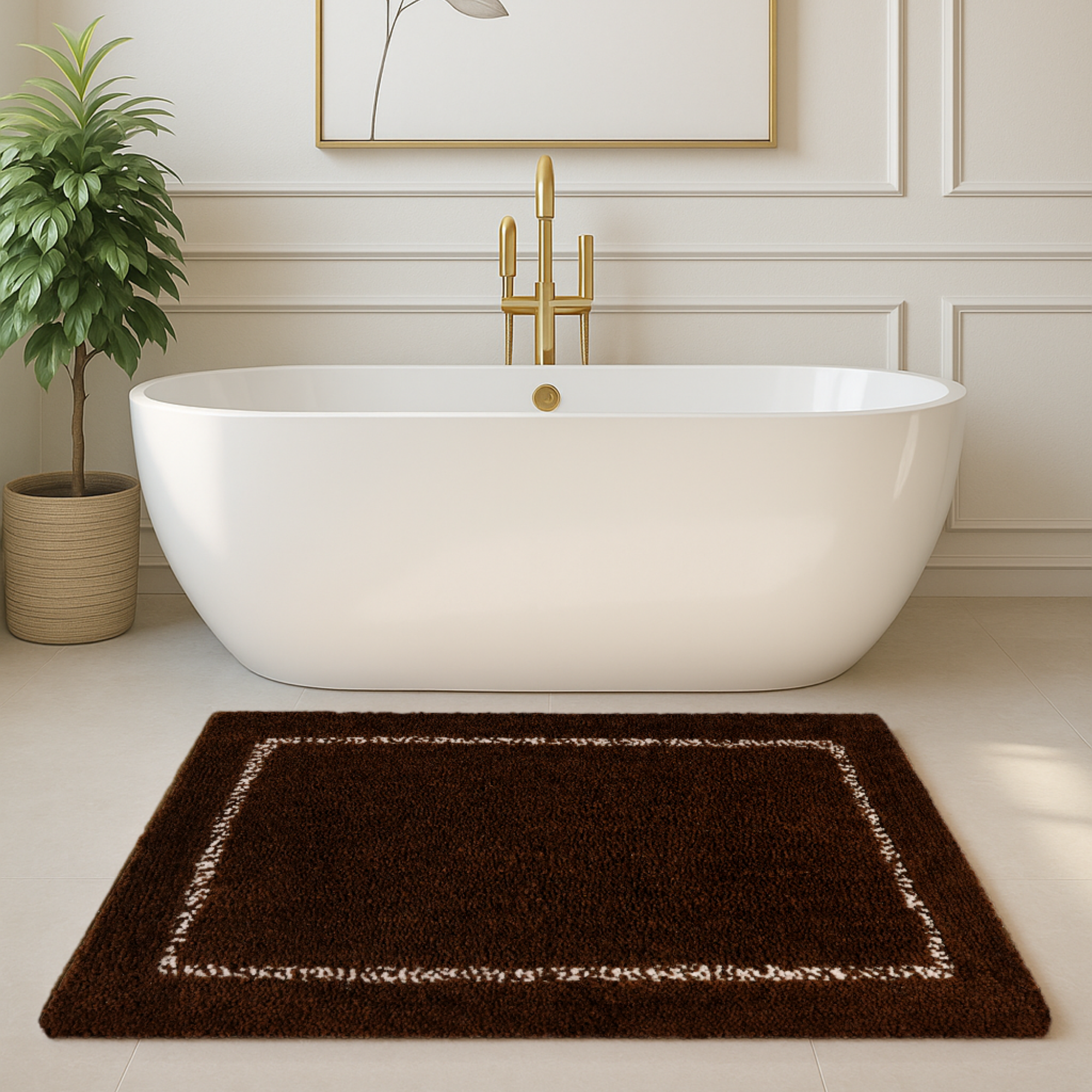 Gloria Anti Skid Brown Bathmat 40X60 - Pano
