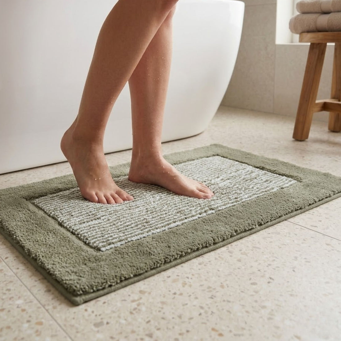 Bold Frame Microfiber Anti Skid Bathmat - Pano