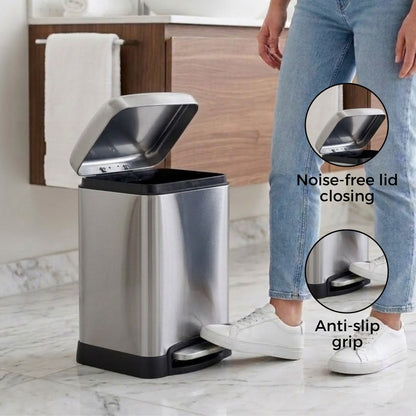 Scava Stainless Steel Soft Close Peddle Dustbins 6 Litre - Pano