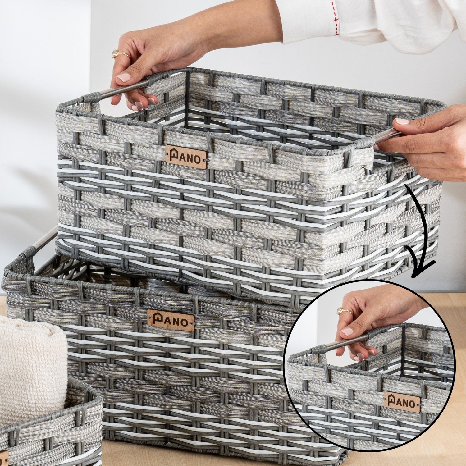 Wicker Storage Oliver Basket | Storage Organiser  - Pano