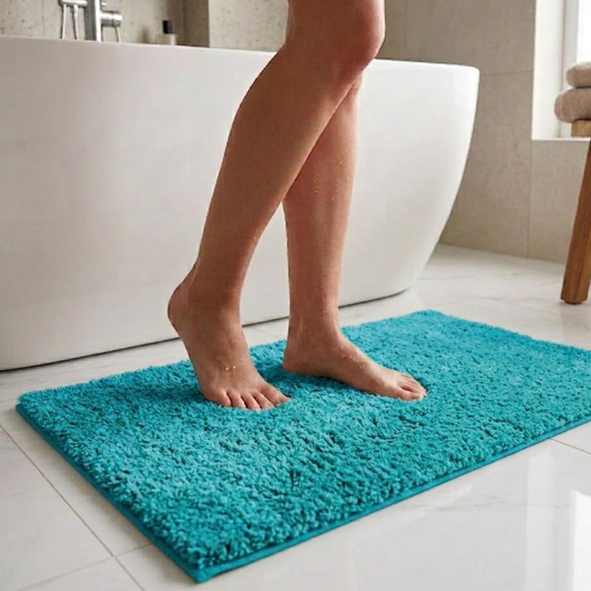 Maples Microfiber Anti Skid Super Absorbent Bathmat Set of 2 - Pano