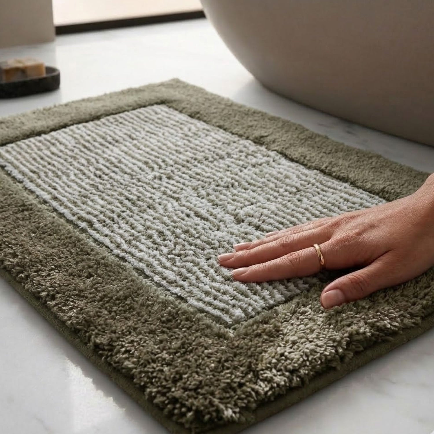 Bold Frame Microfiber Anti Skid Bathmat - Pano