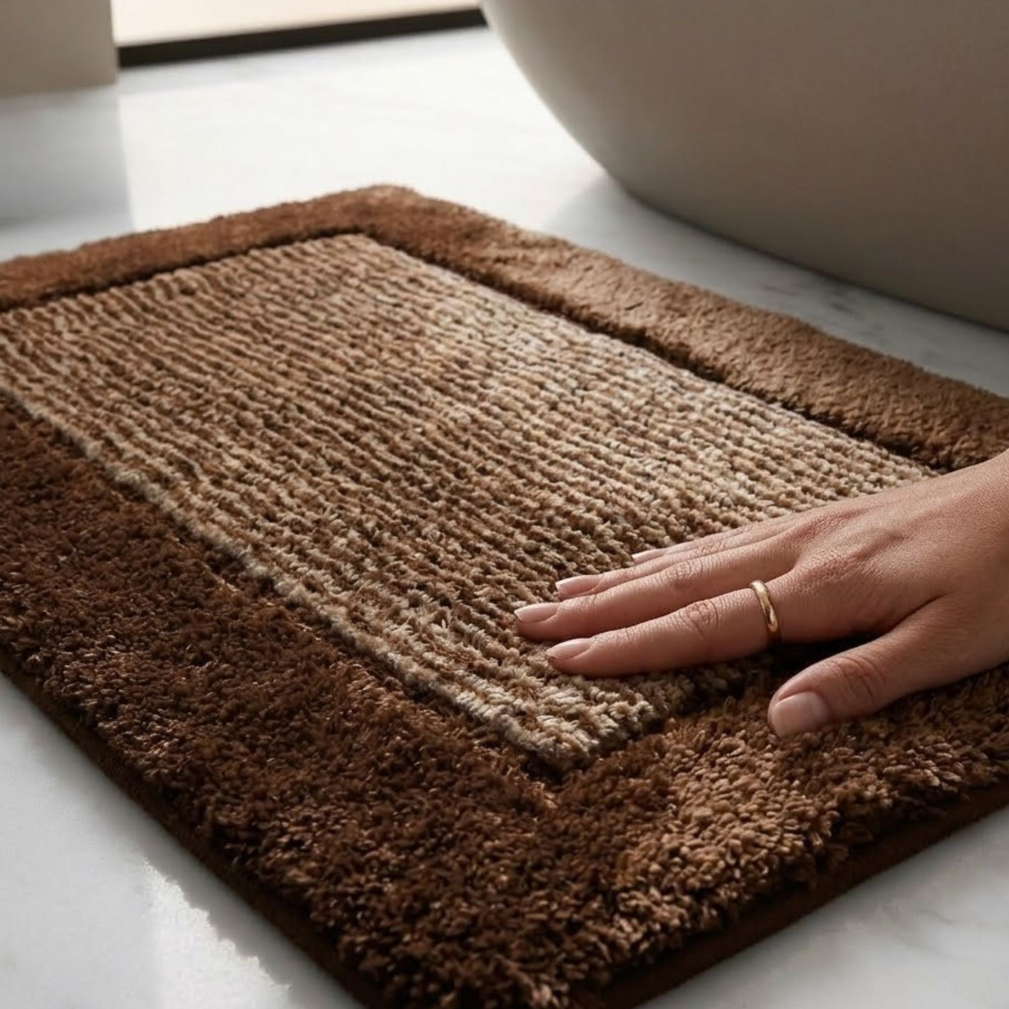 Bold Frame Microfiber Anti Skid Bathmat - Pano