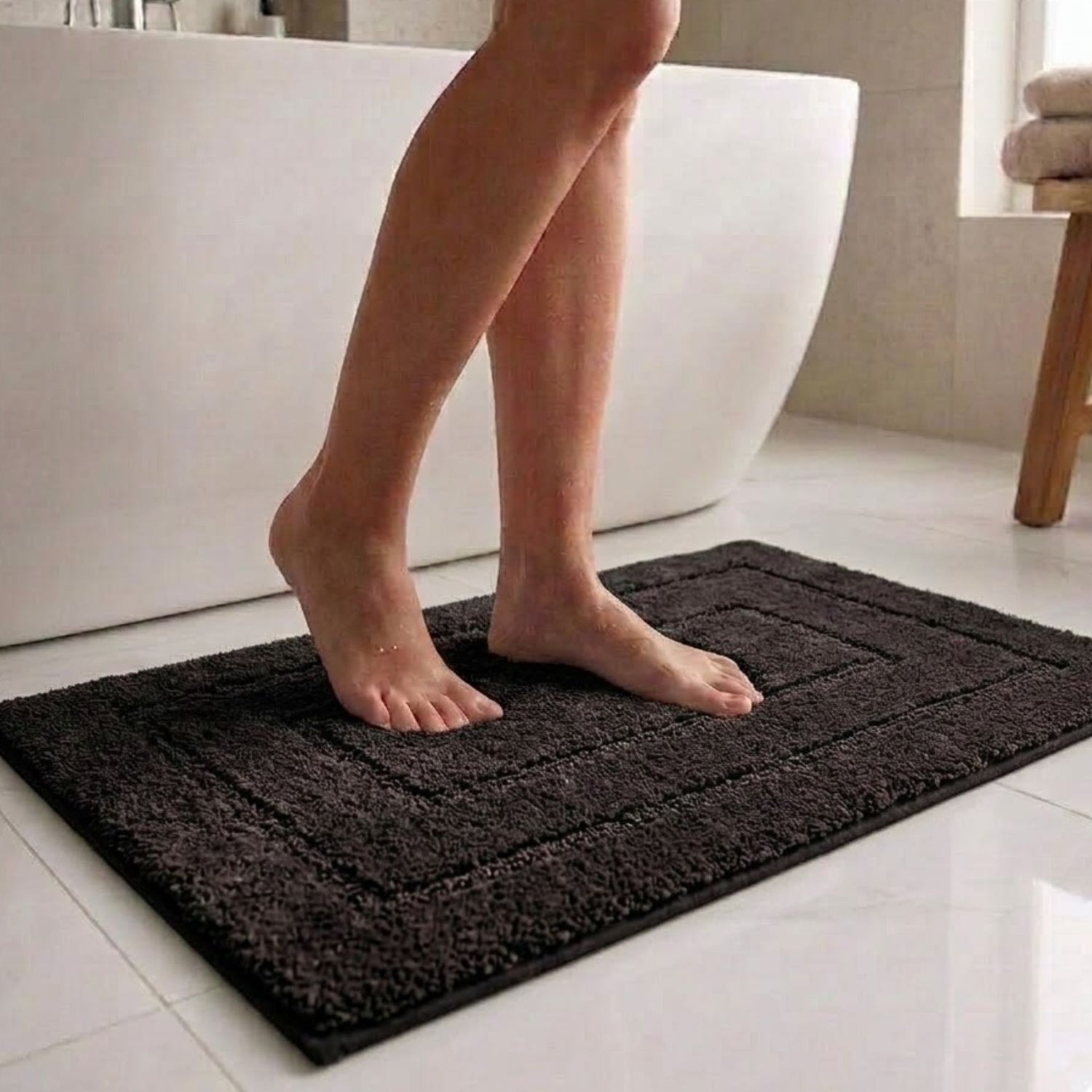 Triple Frame Anti Skid Super Soft Bathmat -Pano