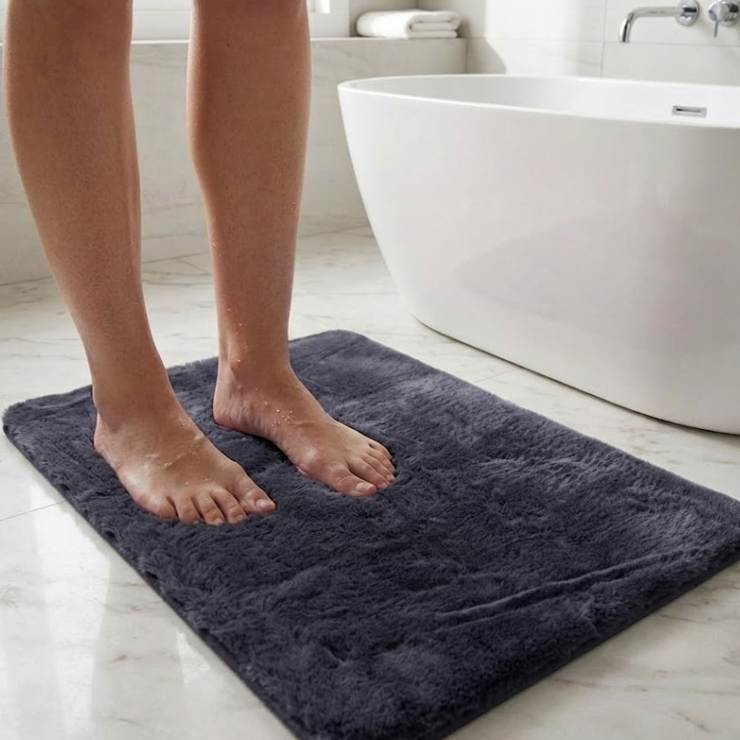 Cashmere Rabbit Fur Anti Skid Fur Bathmat - Pano