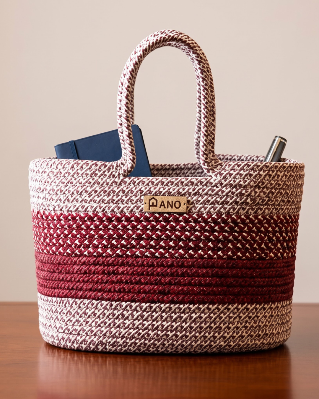 Floris Hand Basket - Burgundy