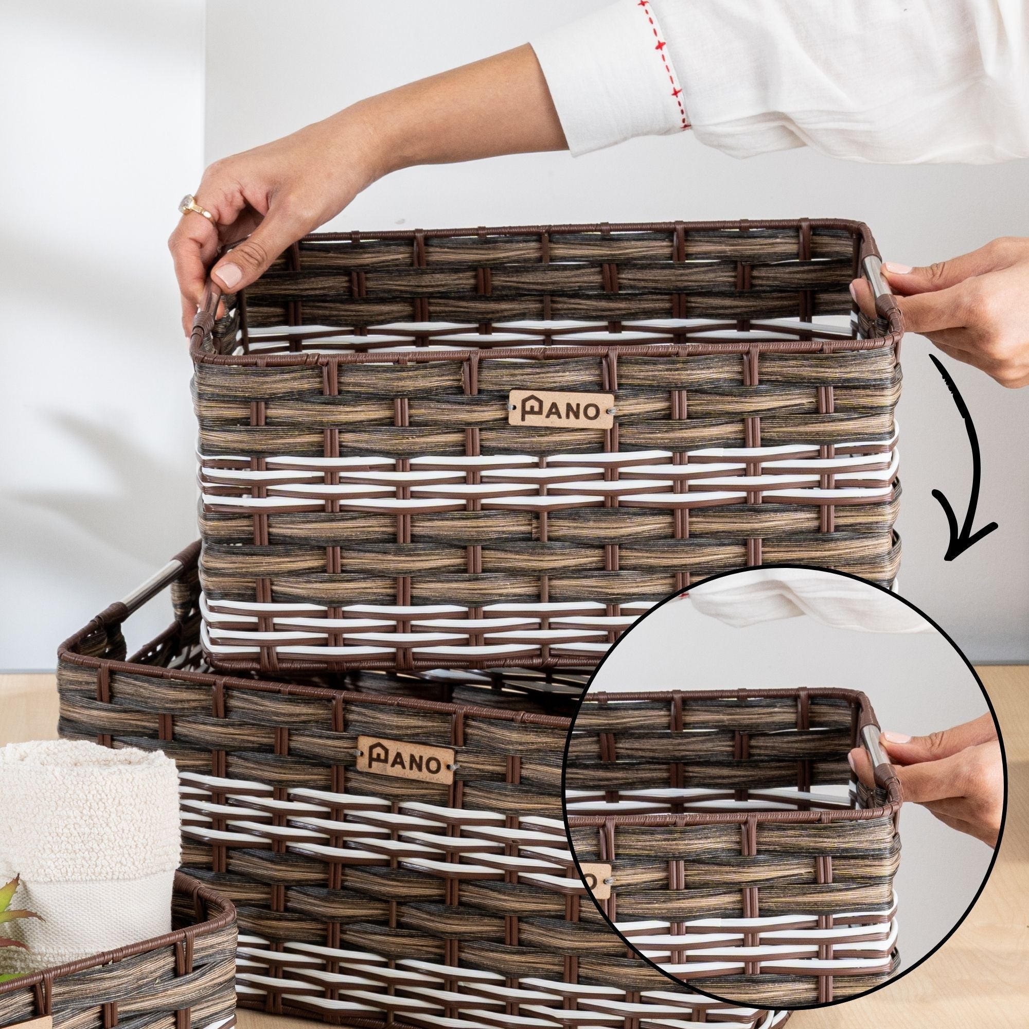 Wicker Storage Oliver Basket | Storage Organiser  - Pano