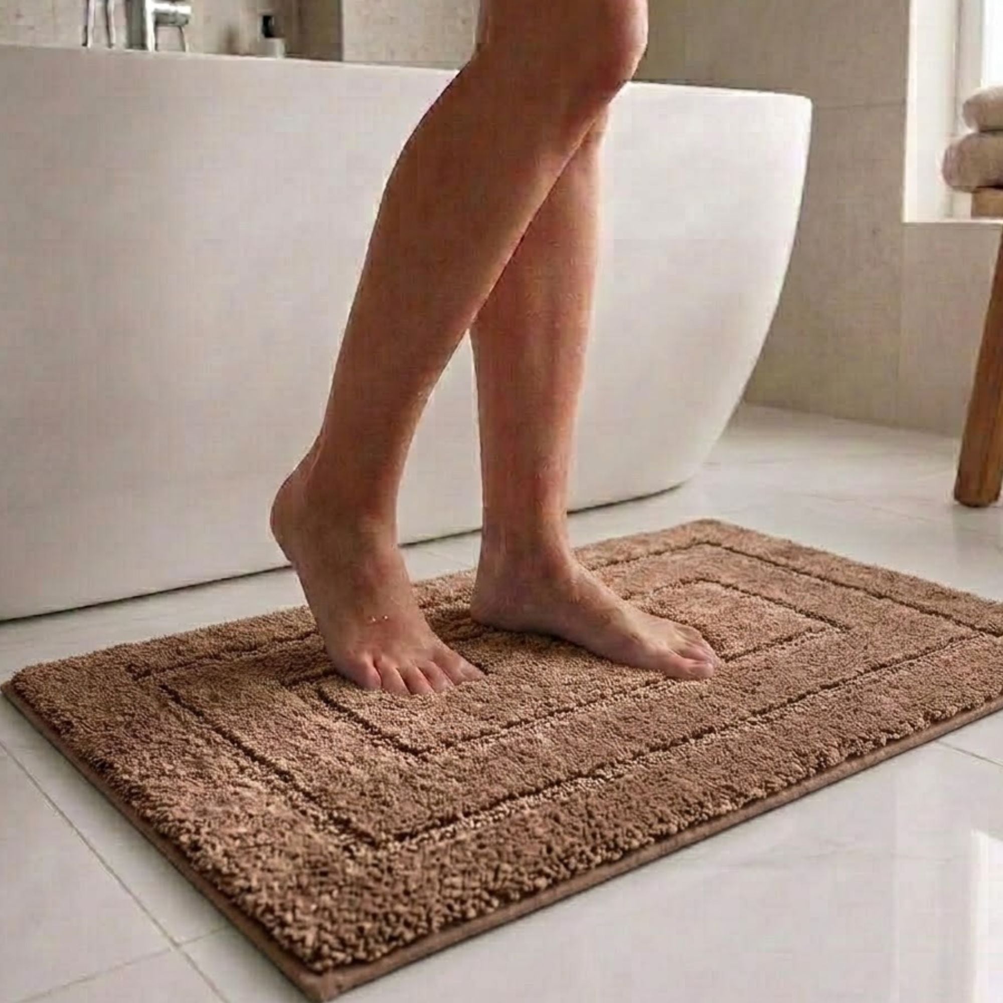 Triple Frame Anti Skid Super Soft Bathmat -Pano