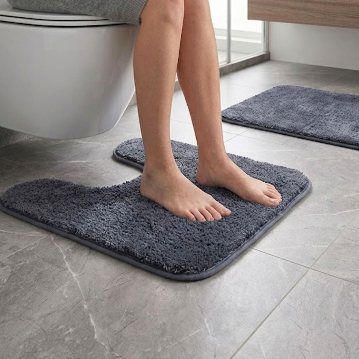 Sophia Anti Skid 2 Pcs Contour Bath Rug - Pano
