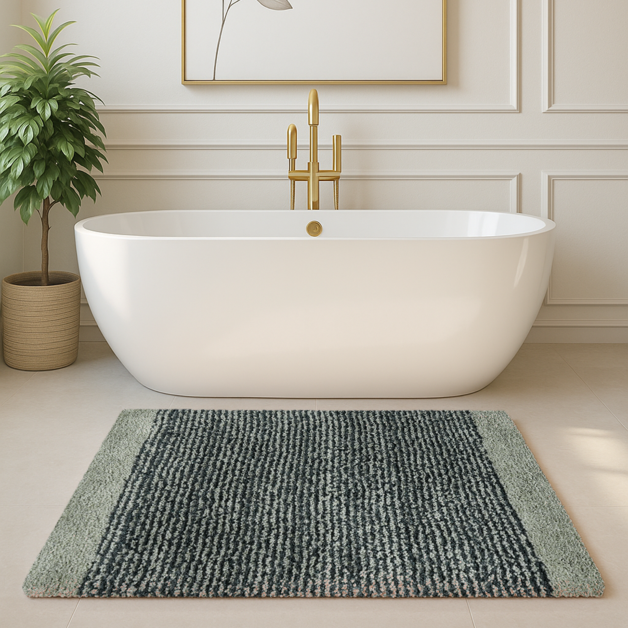 Royal Anti Skid Light Grey Bathmat 40X60 - Pano