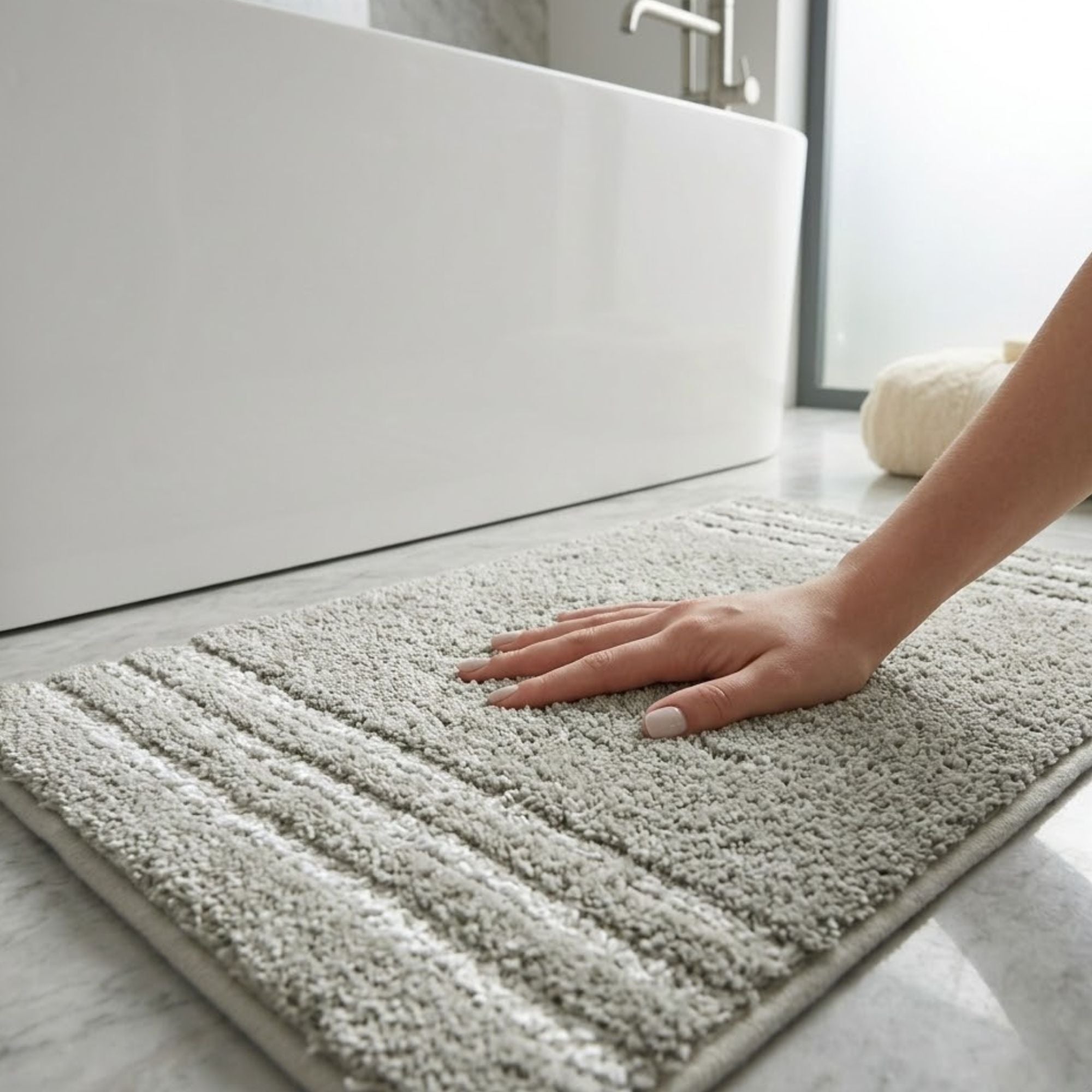 Clarion Anti Skid Light Grey Bathmat - Pano