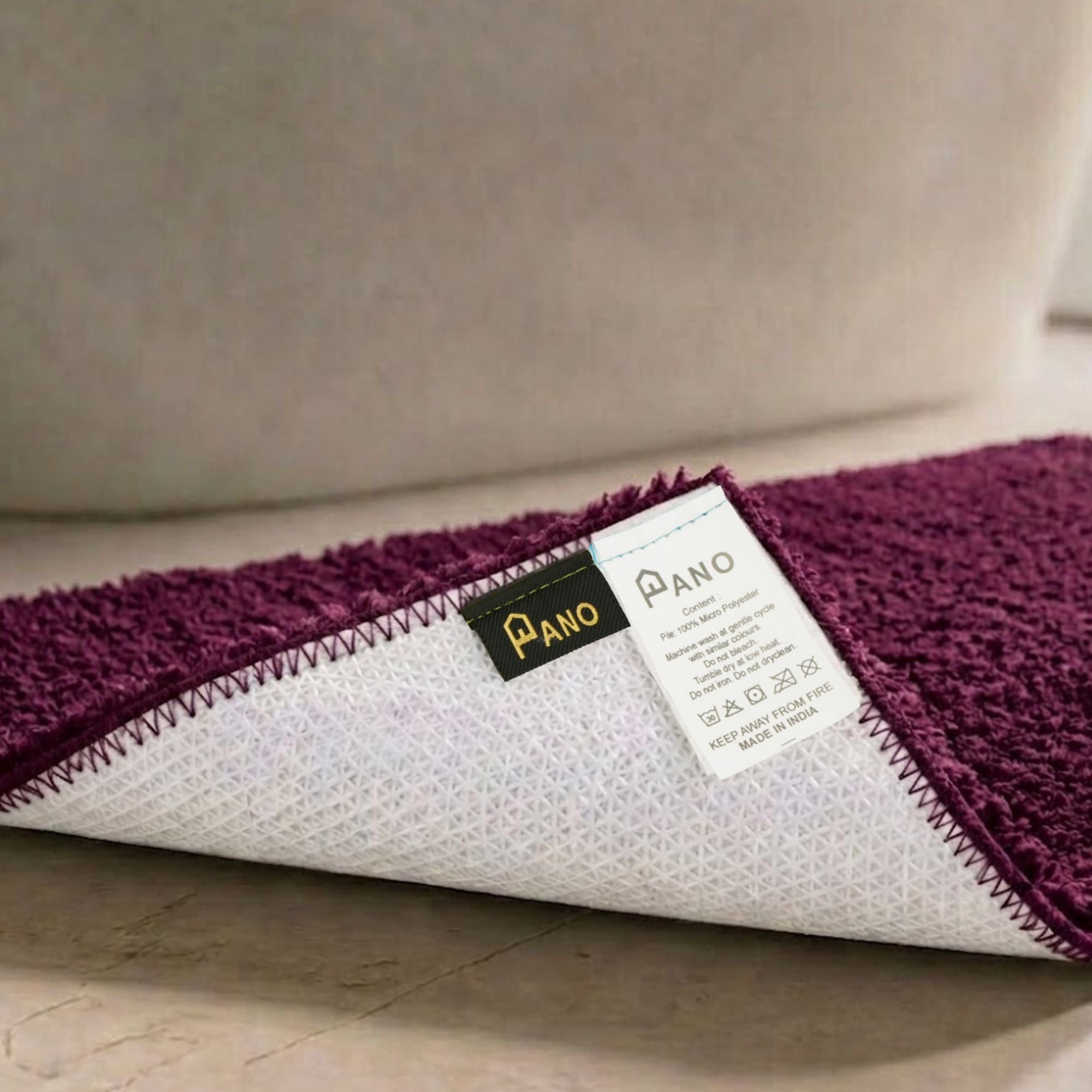 Maples Microfiber Anti Skid Super Absorbent Bathmat Set of 2 - Pano