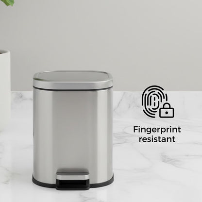 Arlo Stainless Steel Step Bin Trashcan 6 Litre - Pano