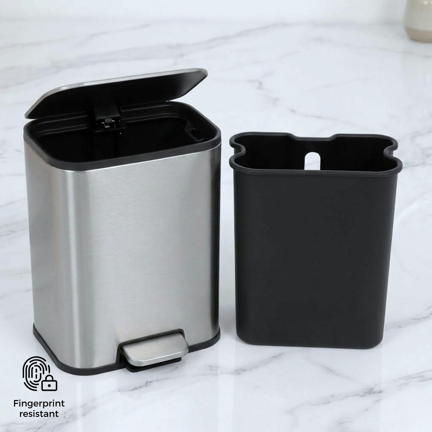 Binova Stainless Steel Soft Close Peddle Dustbins - Pano