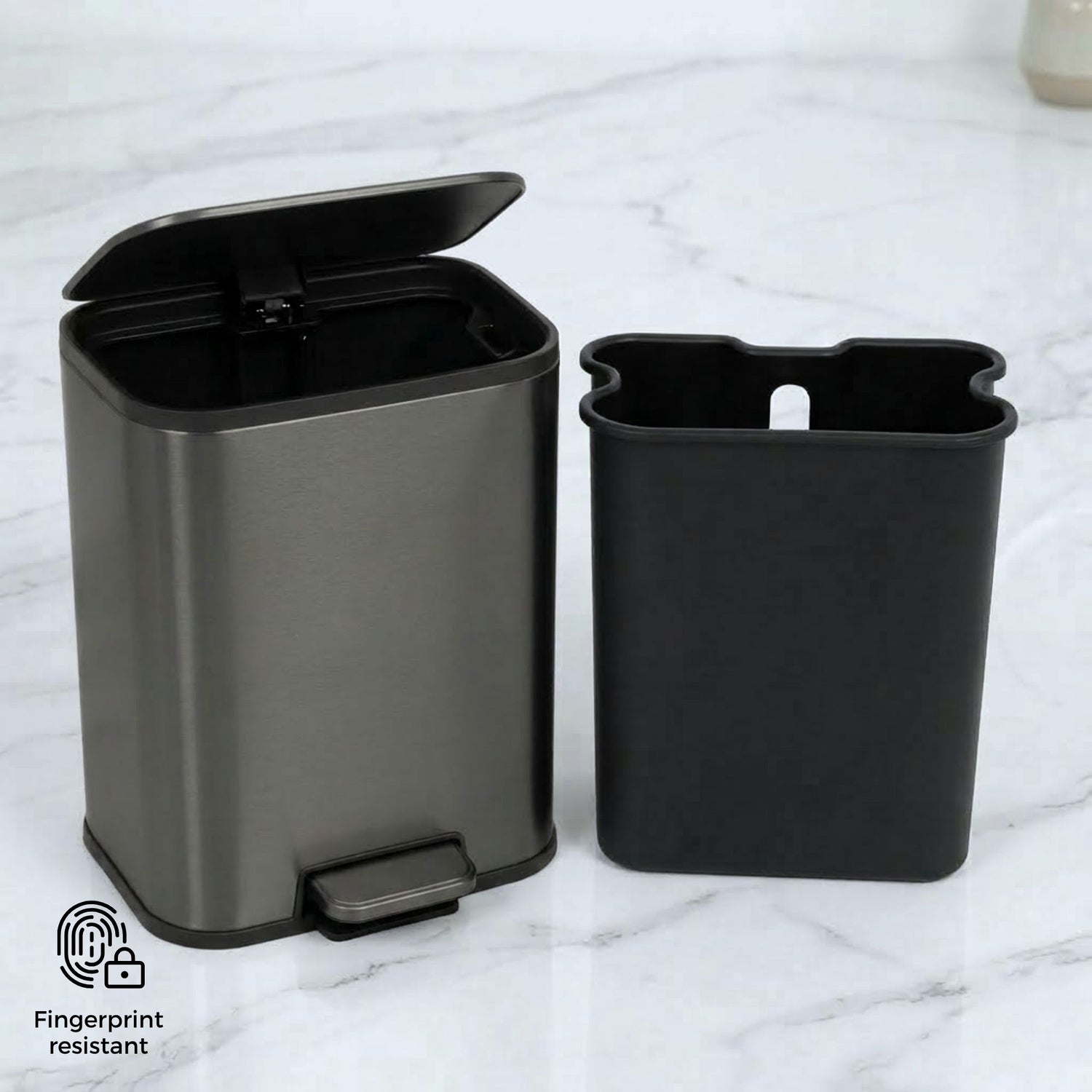 Binova Stainless Steel Soft Close Peddle Dustbins - Pano