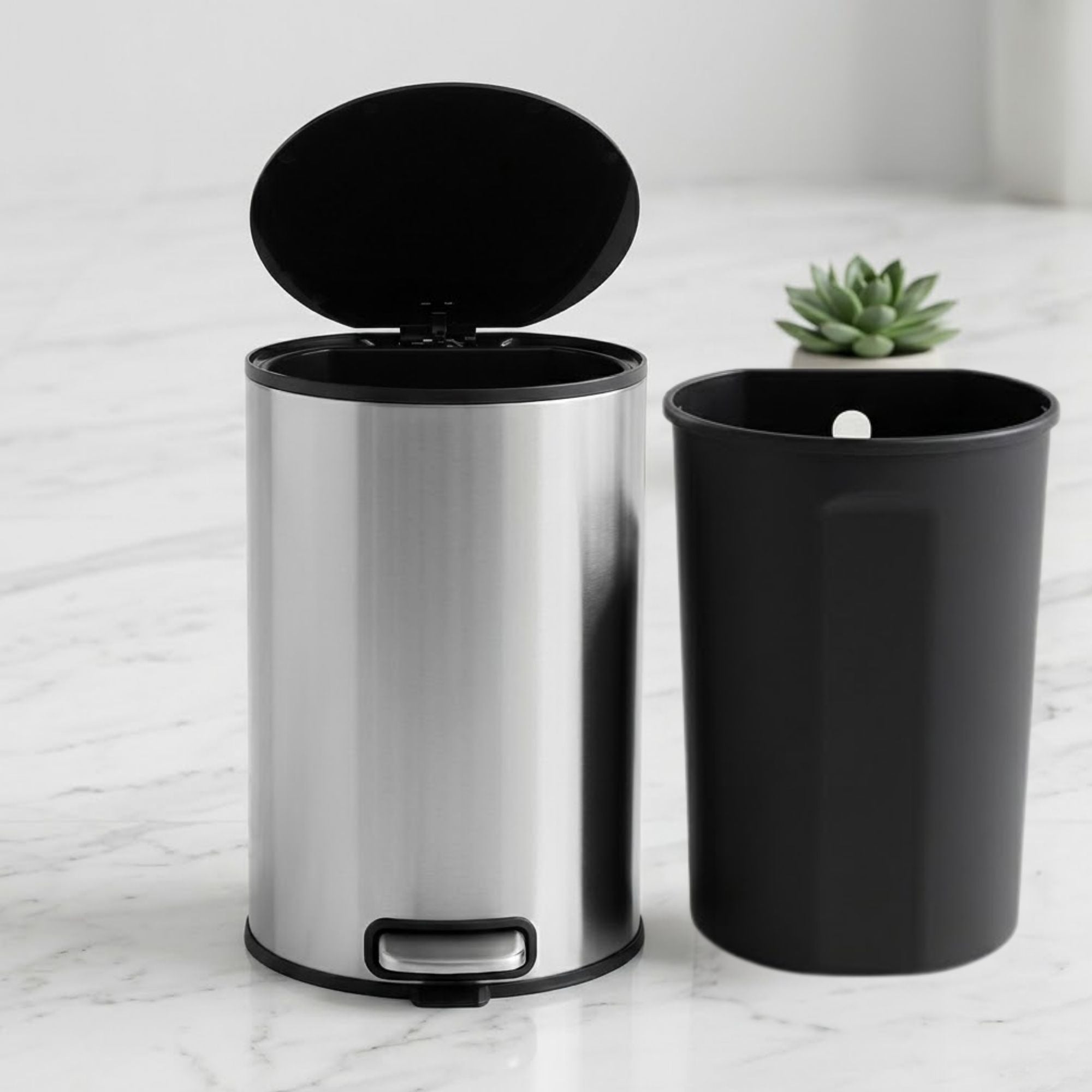 Oxford Stainless Steel Soft Close Peddle Dustbins 8 Litre - Pano