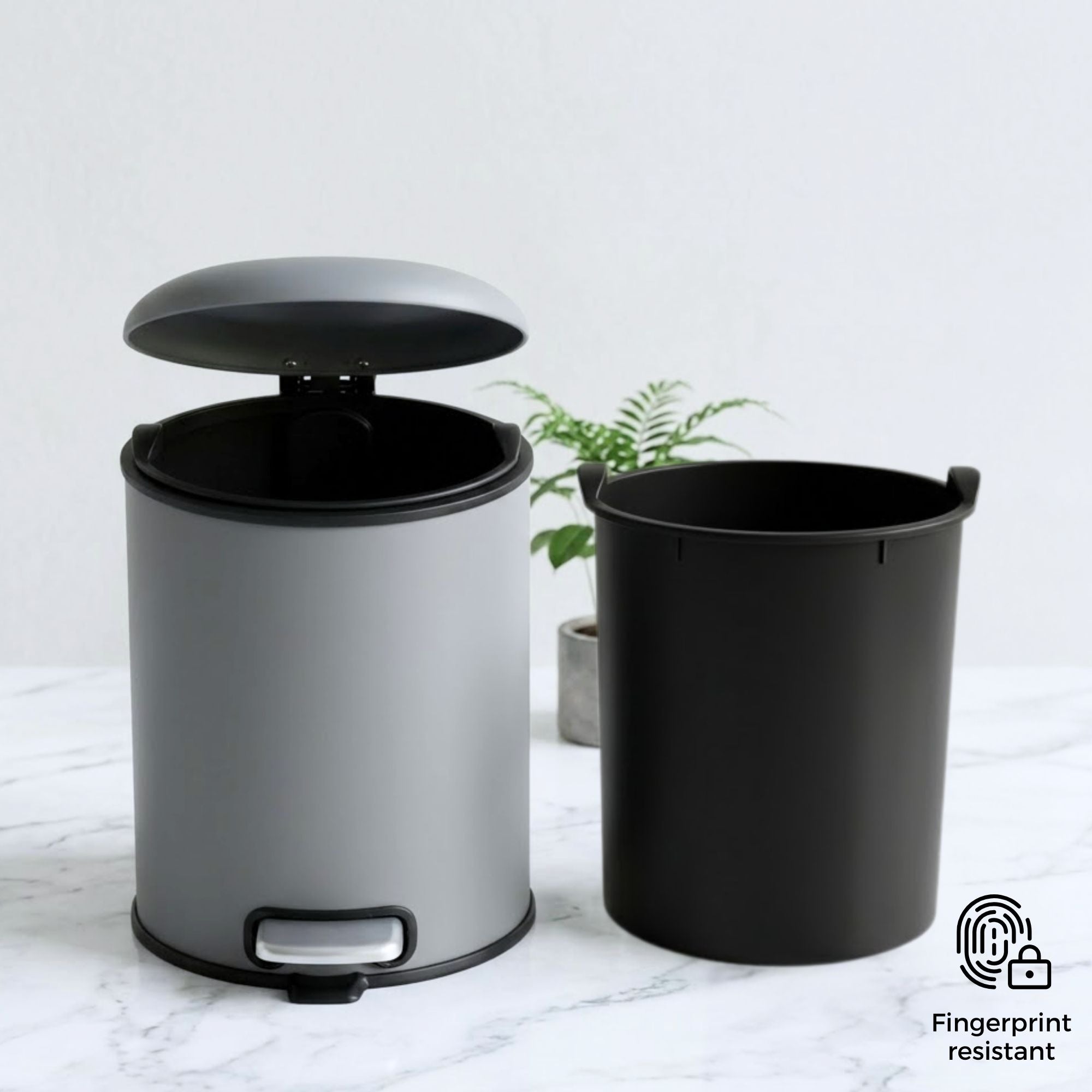 Levante Stainless Steel Soft Close Peddle Dustbins - Pano