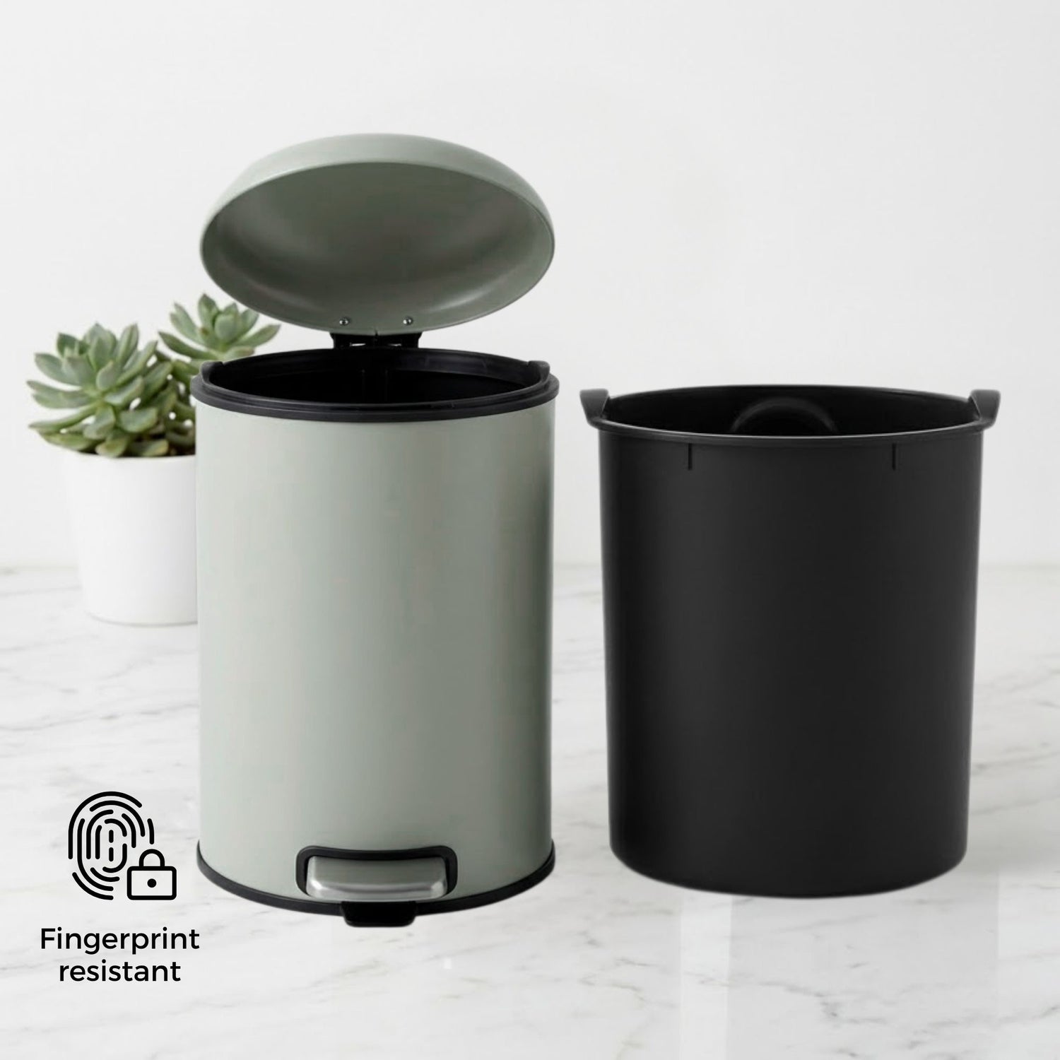 Levante Stainless Steel Soft Close Peddle Dustbins - Pano