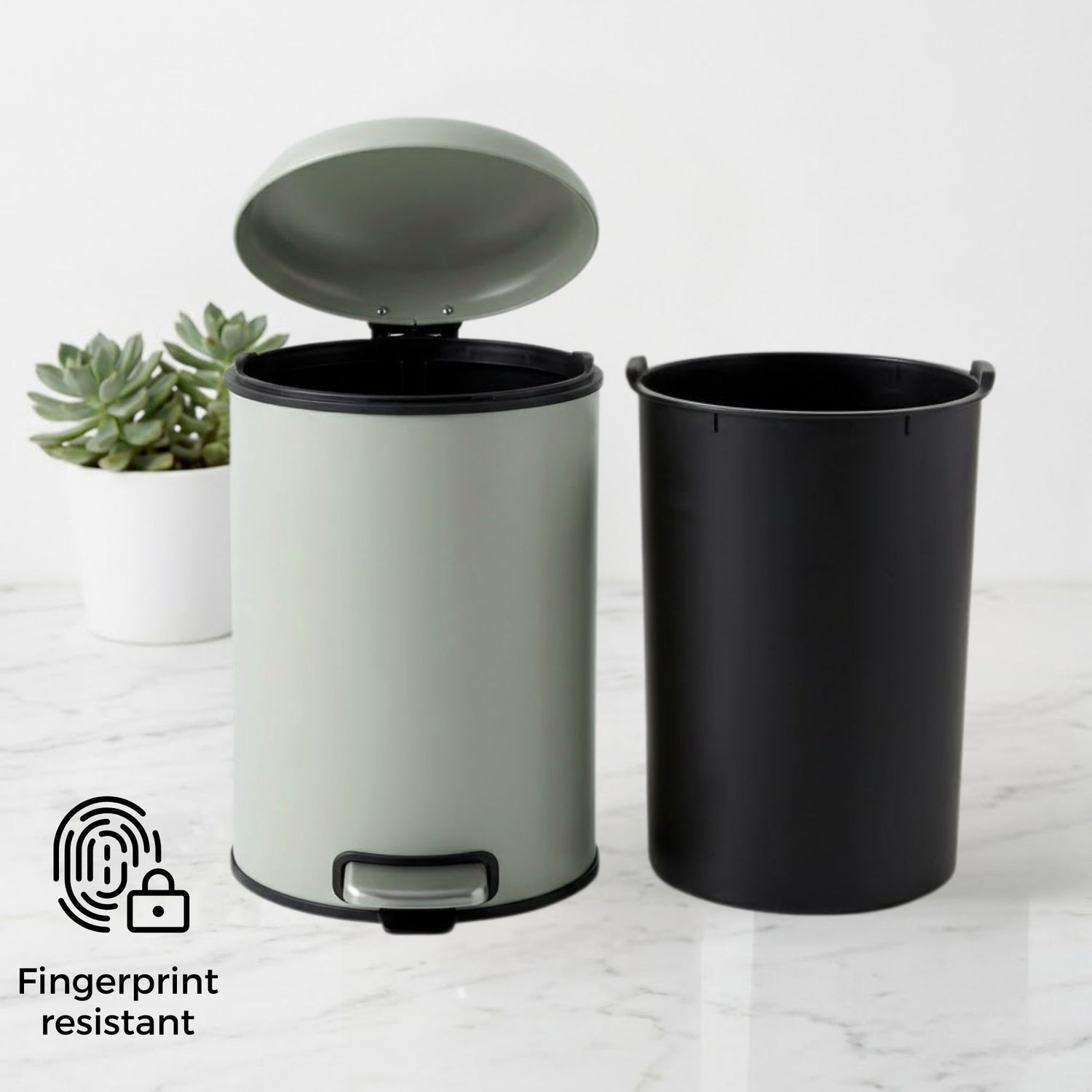 Levante Stainless Steel Soft Close Peddle Dustbins - Pano