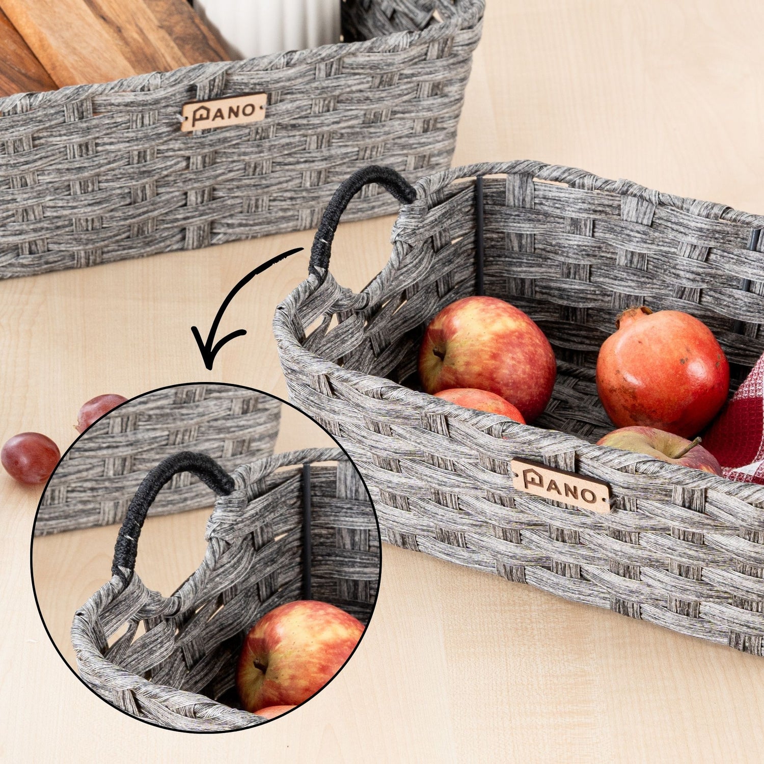 Wicker Kitchen Utility Maxwell Basket | Storage Organiser - Pano
