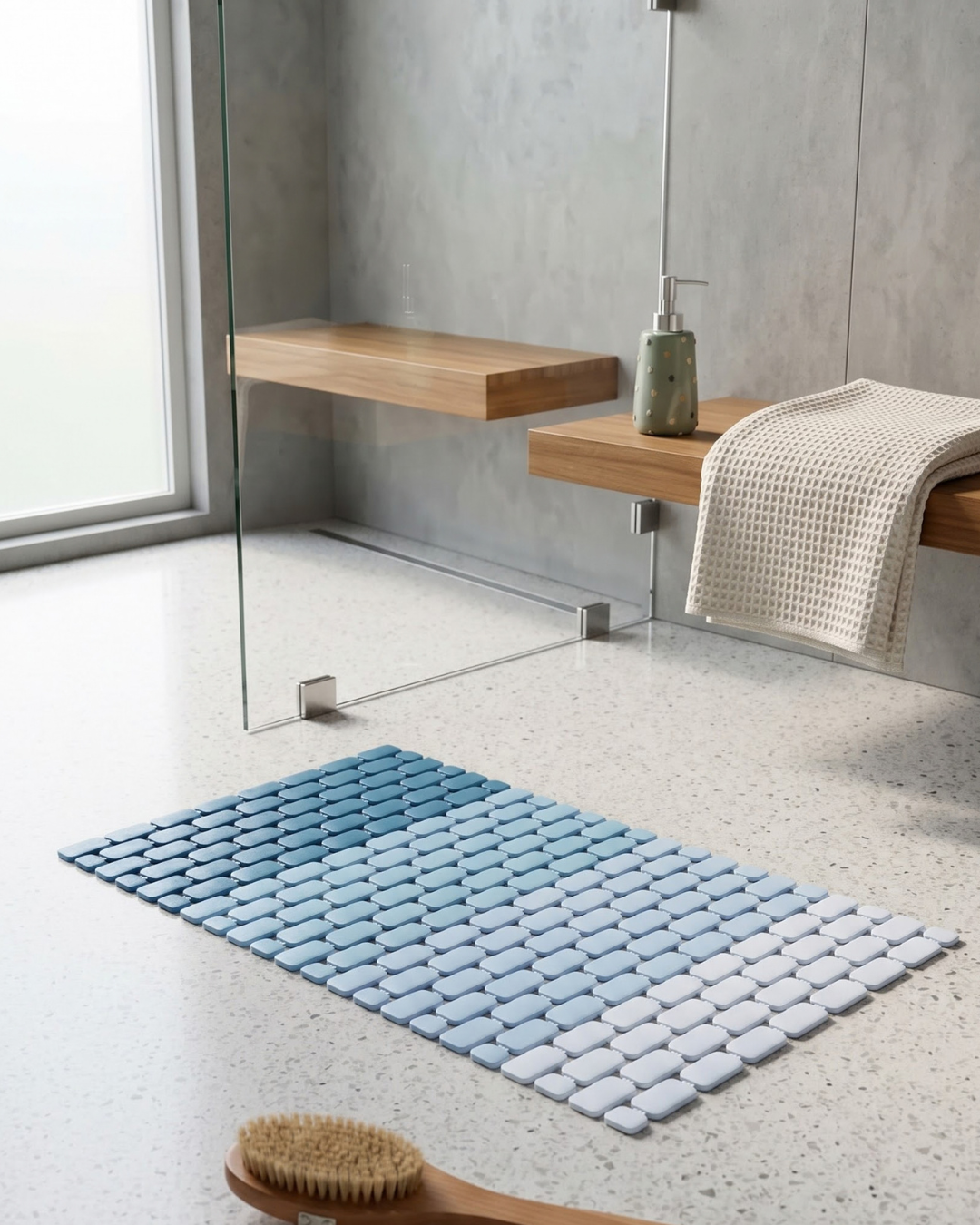 Breez Anti Slip Shower Mat - Blue