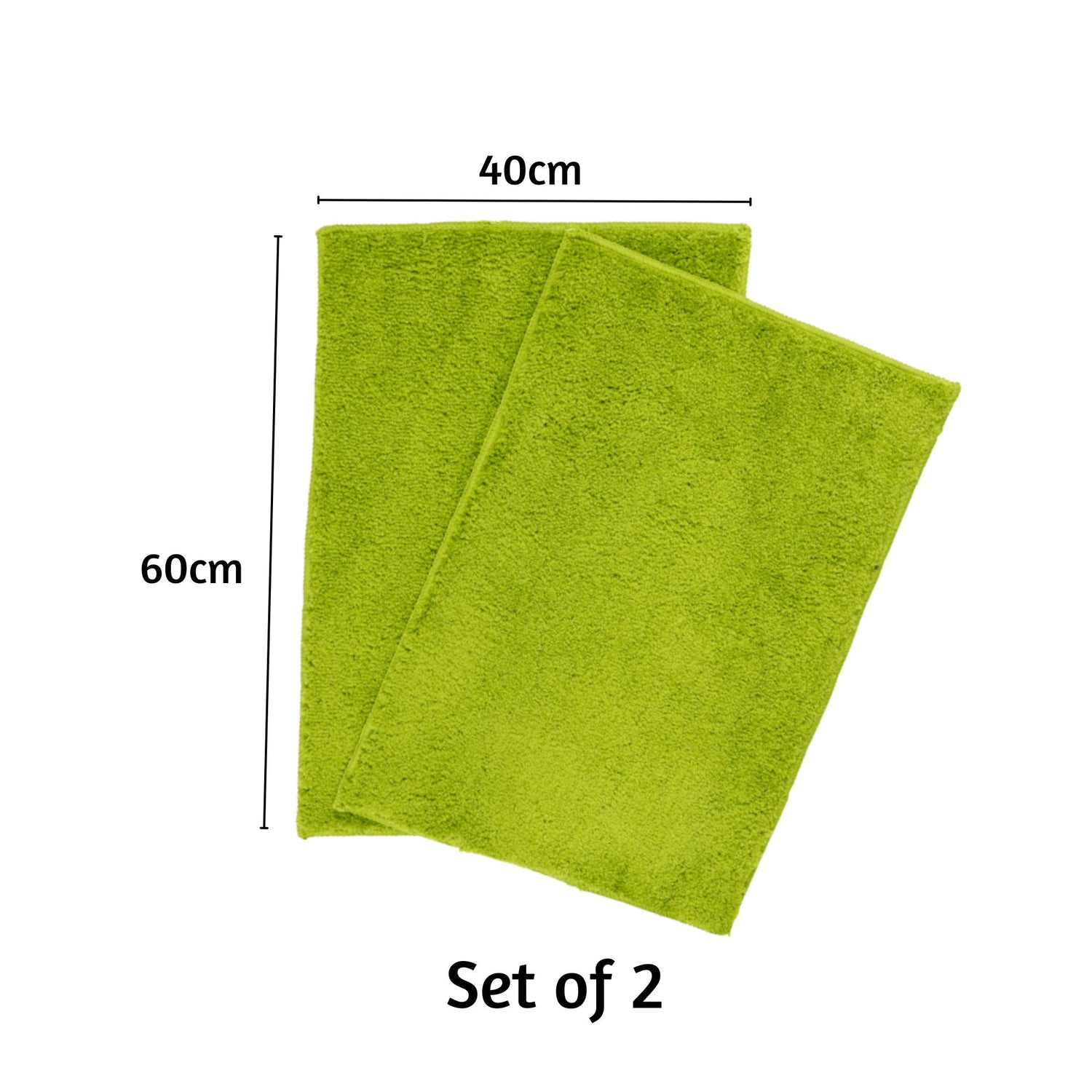 Maples Microfiber Anti Skid Super Absorbent Bathmat Set of 2 - Pano