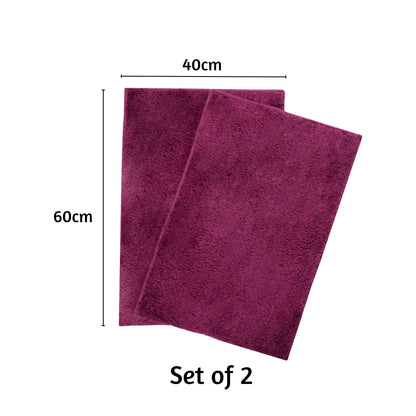 Maples Microfiber Anti Skid Super Absorbent Bathmat Set of 2 - Pano