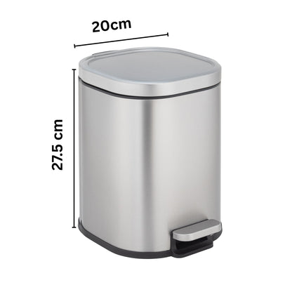Arlo Stainless Steel Step Bin Trashcan 6 Litre - Pano