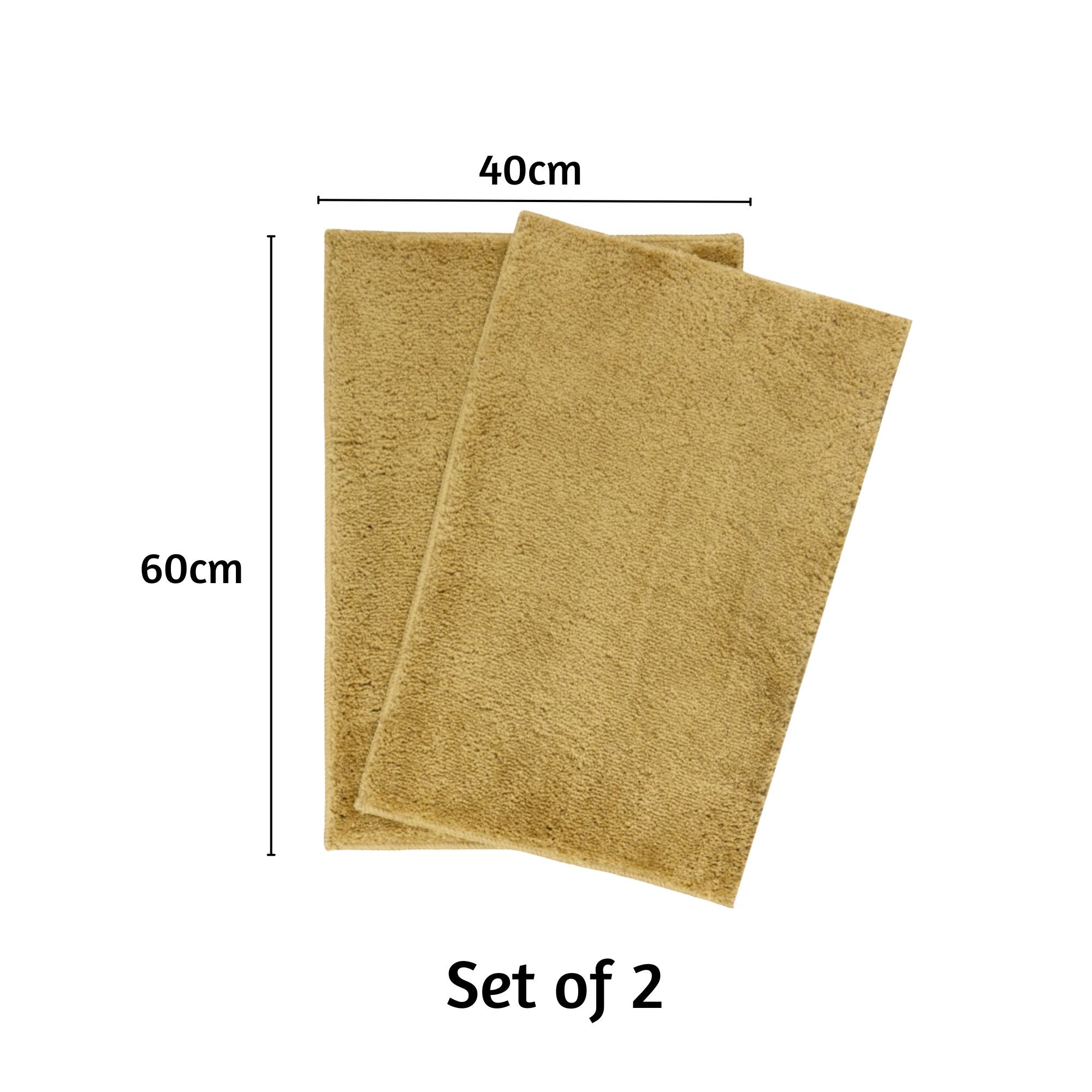 Maples Microfiber Anti Skid Super Absorbent Bathmat Set of 2 - Pano