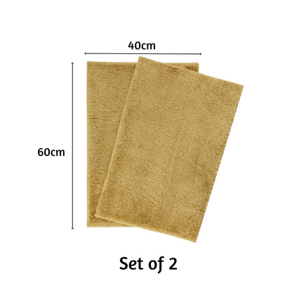 Maples Microfiber Anti Skid Super Absorbent Bathmat Set of 2 - Pano