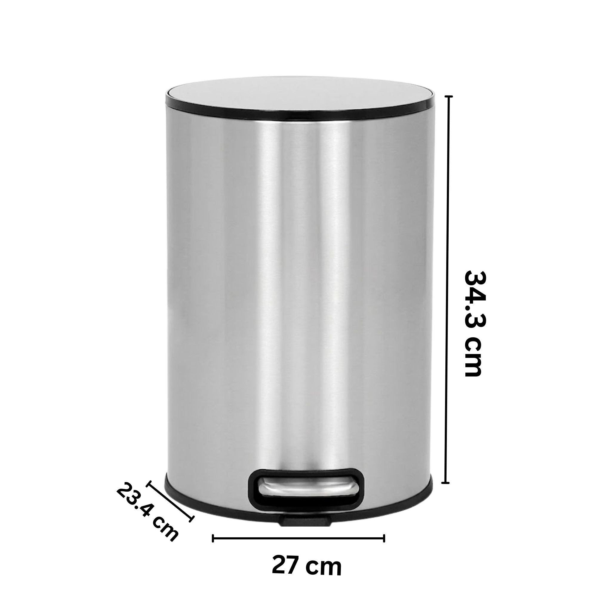 Oxford Stainless Steel Soft Close Peddle Dustbins 8 Litre - Pano